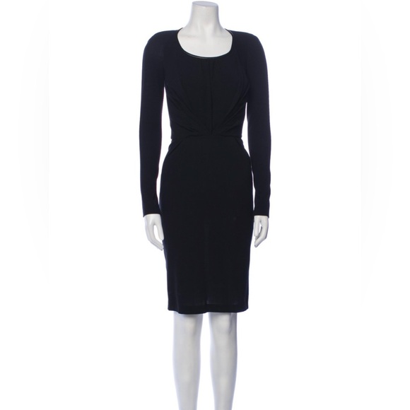 GIVENCHY Black Wool Knee-Length Dress - Sz 36 / S